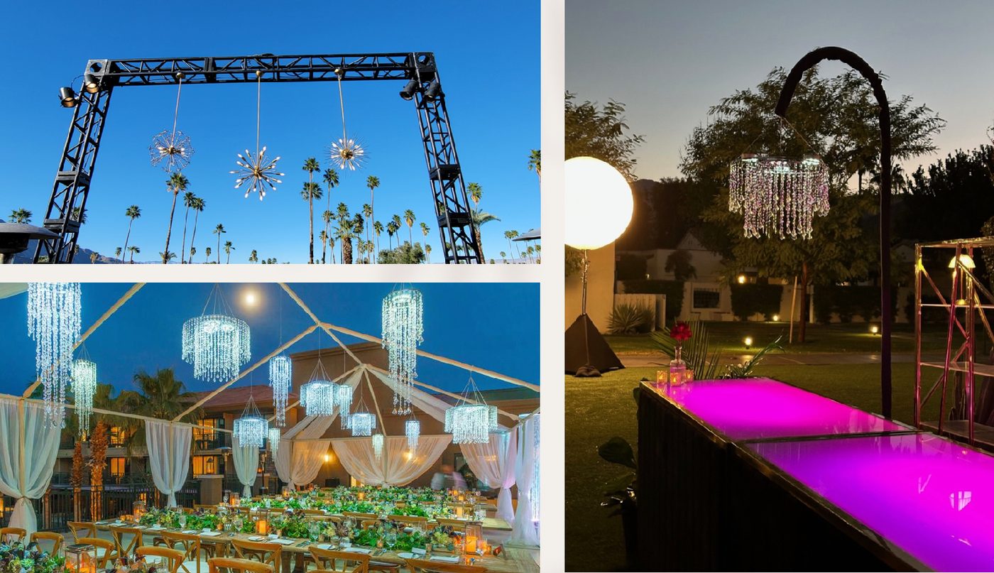 Hanging chandeliers and light hooks
