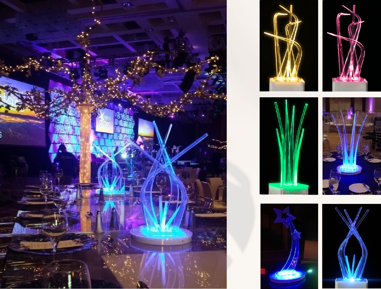 LED acrylic table centerpieces
