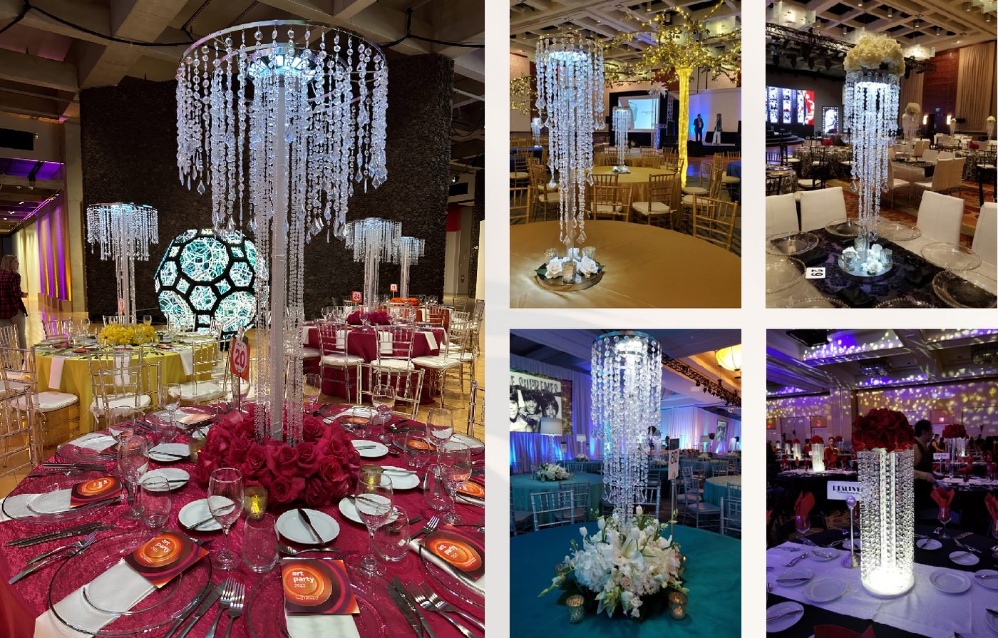 Crystal table chandelier centerpieces